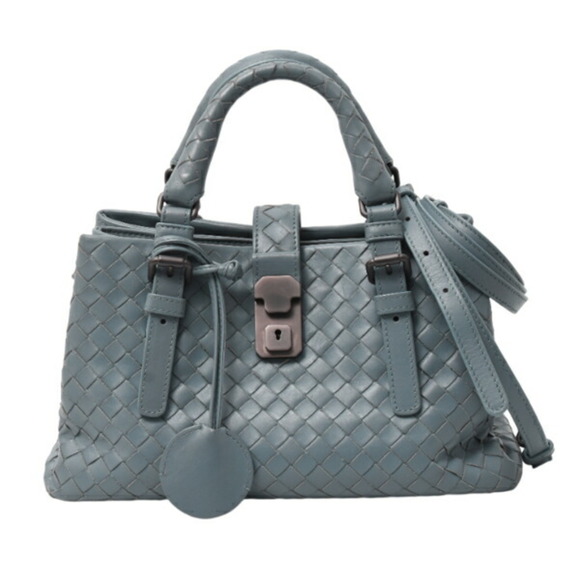 Bottega Veneta Handbags - BOTTEGA VENETA Blue Intrecciato Shoulder Bag